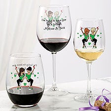 Lucky Friends Personalized Wine Glasses by philoSophies - 27041