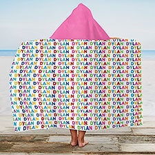 Vibrant Name Personalized Kids Hooded Beach Towel - 27129