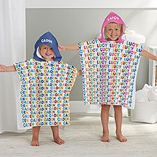 Vibrant Name Personalized Kids Poncho Bath Towel - 27130