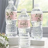 Floral Frame Personalized Baby Shower Water Bottle Labels - 27172