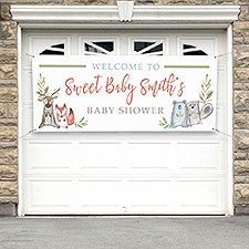 Sweet Baby Woodland Personalized Baby Shower Banner - 27175