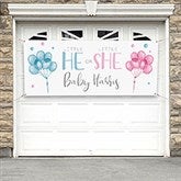 He or She Balloons Personalized Gender Reveal Banner - 27179