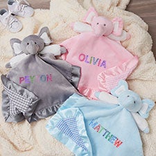 Rainbow Name Personalized Elephant Baby Blankie - 27187