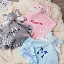Playful Name Personalized Elephant Baby Blankies - 27188