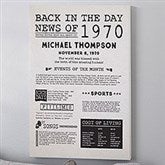 This Day In History Gift: Personalized Back in the Day Canvas - 27211