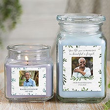Botanical Memorial Personalized Photo Memorial Candles - 27218