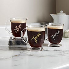 Personalized Vinyl Name 16 oz Glass Coffee Mug - 27232