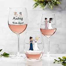 Bridal Party Personalized Wine Glasses by philoSophies - 27239