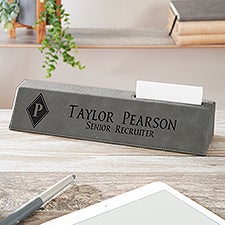 Executive Monogram Personalized Name Plate & Card Holder - 27243