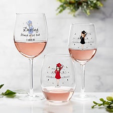 Graduation Girl Personalized Wine Glasses - 27245