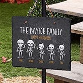 Skeleton Family Personalized Halloween Outdoor Slate Sign - 27273