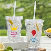 Birthday Icon Personalized 17 oz Acrylic Insulated Tumbler - 27295