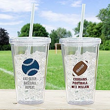 Sports Icon Personalized 17 oz Acrylic Insulated Tumbler - 27302