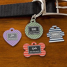 Pattern Play Personalized Dog ID Tags - 27312