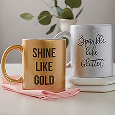 Expressions Personalized 11 oz Glitter Coffee Mugs - 27358
