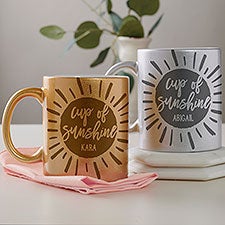 Cup of Sunshine Personalized Glitter Coffee Mugs - 27370