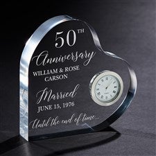 Happy Anniversary Engraved Heart Clock - 27376