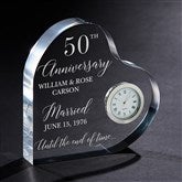 Happy Anniversary Engraved Heart Clock - 27376