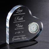In Memory Custom Engraved Heart Memorial Clock - 27377
