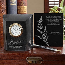 Retirement Personalized Marble Desk Clock - 27391