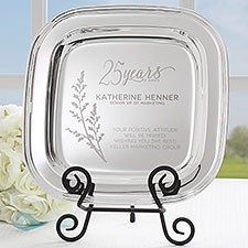 Retirement Gift Personalized Silver Tray - 27392