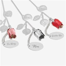 Custom Engraved Silver Rose Keepsake Gift for Her - 27396