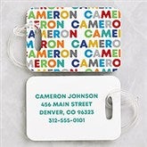 Vibrant Name Personalized Kids Luggage Tags - 2 Pc Set - 27403