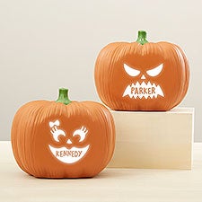 Jack-o-Lantern Personalized Light Up Resin Pumpkin - 27431