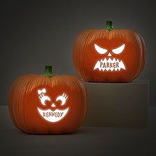 Jack-o-Lantern Personalized Light Up Resin Pumpkin - 27431