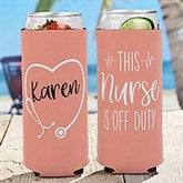 Nurse Off Duty Personalized Slim Can Cooler - 27451