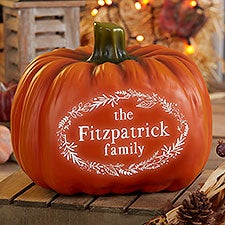 Decorative Name Personalized Light up Resin Pumpkin - 27458