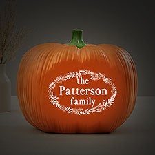 Decorative Name Personalized Light up Resin Pumpkin - 27458