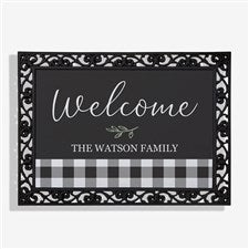 Personalized Black  White Buffalo Check Doormats - 27468