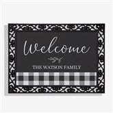 Personalized Black  White Buffalo Check Doormats - 27468