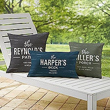 Farmhouse Family Personalized Outdoor Throw Pillows - 27476