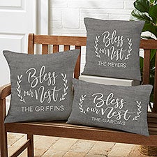 Bless Our Nest Personalized Outdoor Throw Pillows - 27485