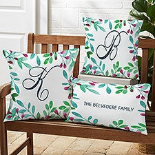 Spring Floral Personalized Outdoor Throw Pillows - 27486