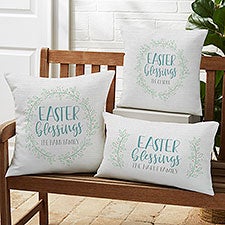 Easter Blessings Personalized Outdoor Throw Pillows - 27489