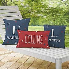 Stars  Stripes Personalized Outdoor Throw Pillows - 27500
