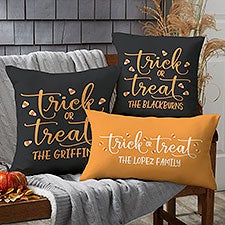 Trick or Treat Personalized Outdoor Throw Pillows - 27502