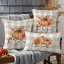 Autumn Watercolors Personalized Outdoor Throw Pillows - 27506