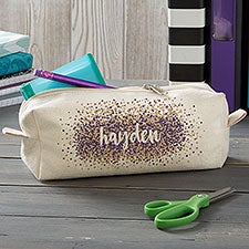 Personalized Name with Mini Heart Pencil Case and Travel Pouch – The Cotton  & Canvas Co.