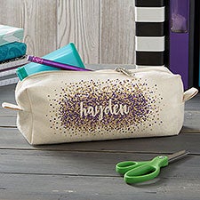 Sparkling Name Personalized Canvas Pencil Case - 27530