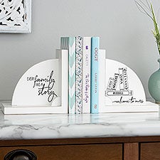 Family Story Personalized Wood Bookends - 27537