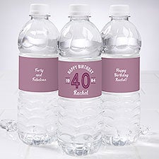 Modern Birthday Personalized Water Bottle Labels - 27546