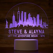 New York Skyline Personalized LED Sign - 27625