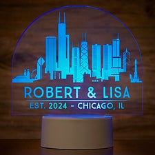 Chicago Skyline Personalized Light Up LED Sign - 27626