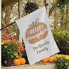 Hello Pumpkin Personalized House Flag - 27664