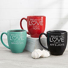 Brewed With Love Personalized 14 oz Bistro Mugs - 27672