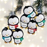 Holly Jolly Penguins Personalized Ornaments - 27700